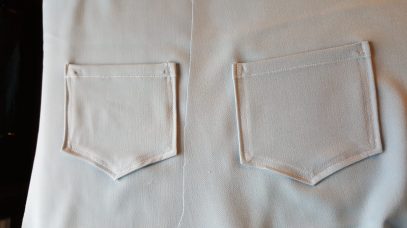 Pantalon safran-piqure poche arriere